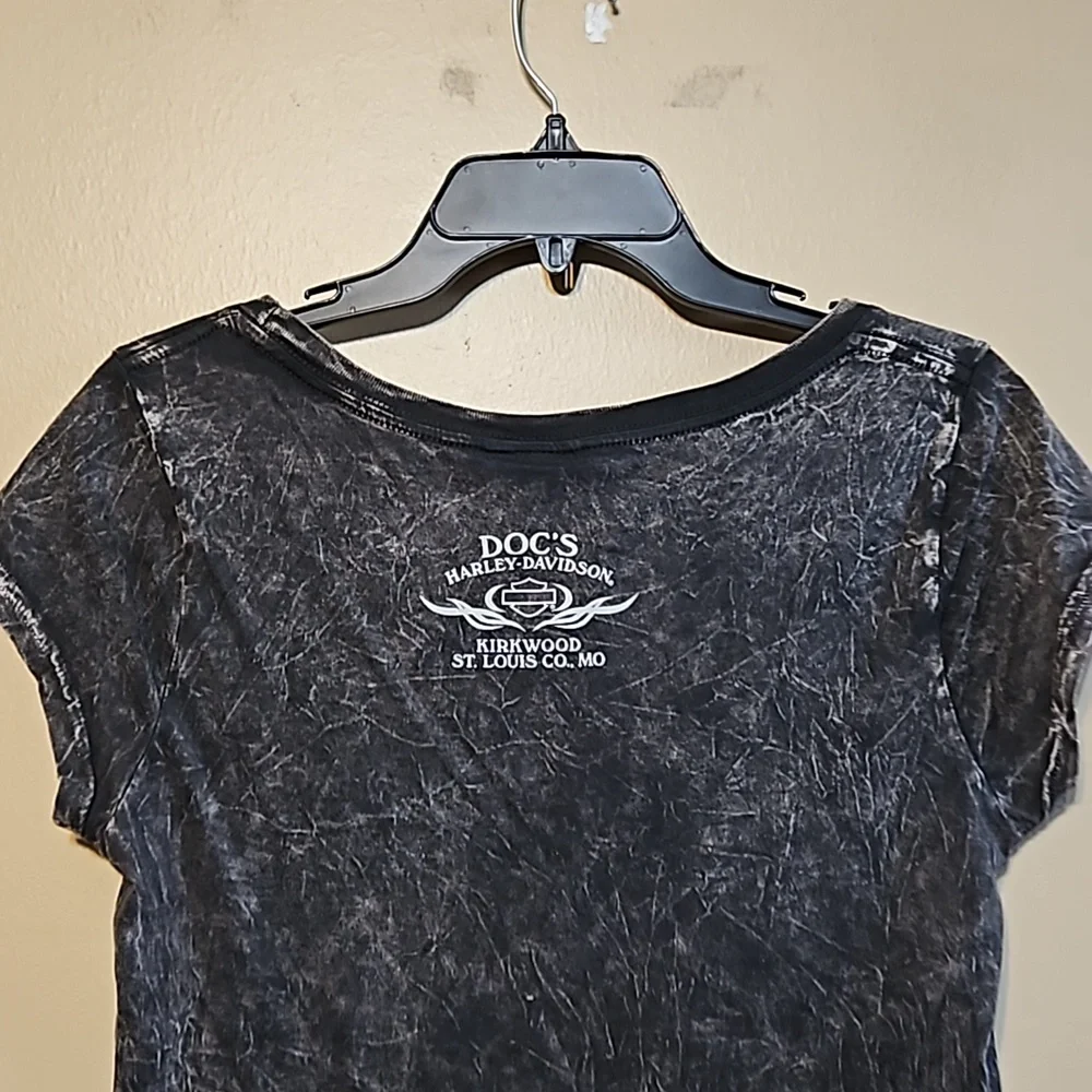 Harley-Davidson Rhinestone Skull T-Shirt - Picture 6 of 8
